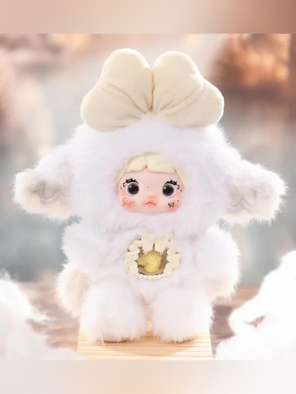 Nommi “Aurora” Fantasy World White Cream Moth Butterfly Plush Doll Bow Bag Charm